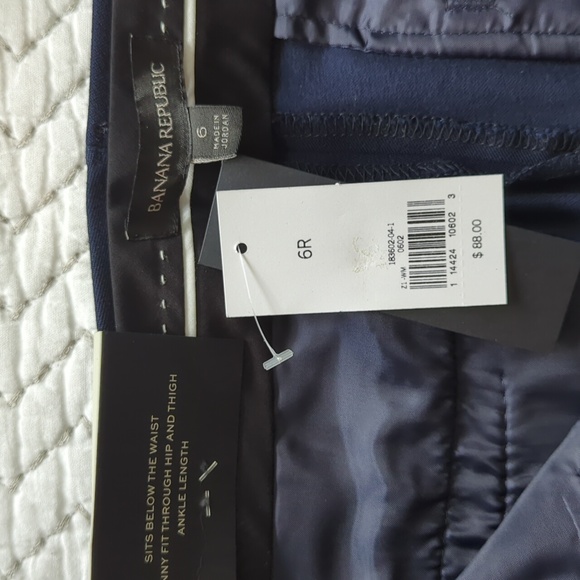 NWT!  Banana Republic Popular Sloan Pant in Navy Size 6R - Picture 6 of 7